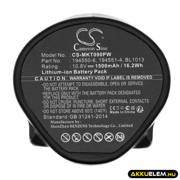 Utángyártott Makita szerszámgép Li-ion akkumulátor 10.8V 1500mAh 194550-6, 194551-4 - CameronSino