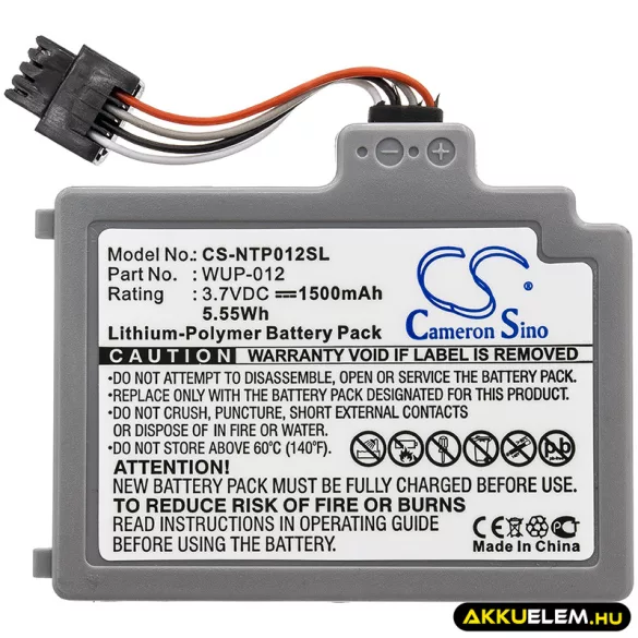 Utángyártott Nintendo Játékkonzol Li-Polymer akkumulátor 3.7V 1500mAh WUP-012 - CameronSino