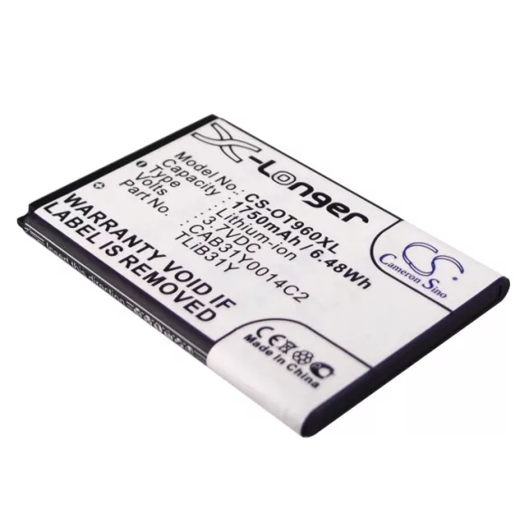 Utángyártott Cricket mobil Li-ion akkumulátor 3.7V 1750mAh CAB31Y0014C2, TLiB31Y - CameronSino