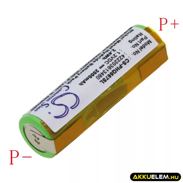 Utángyártott Norelco Borotva Ni-MH akkumulátor 1.2V 2000mAh - CameronSino