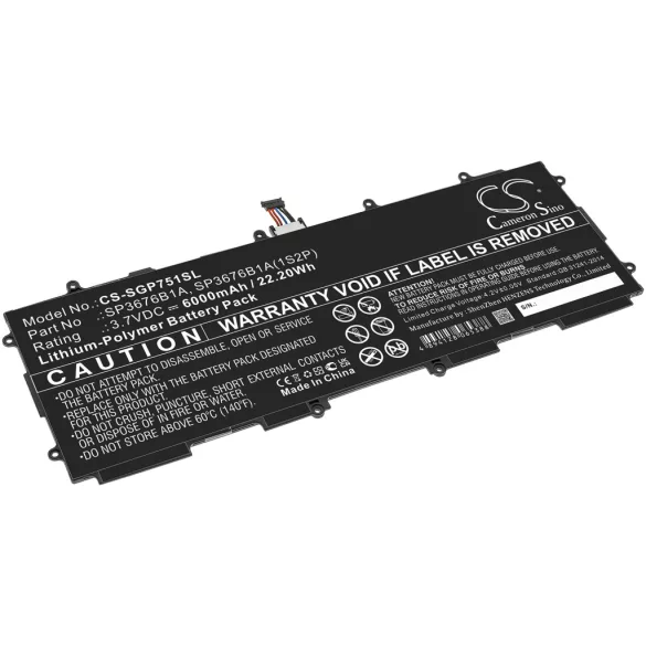 Utángyártott Samsung Tablet Li-Polymer akkumulátor 3.7V 6000mAh SP3676B1A, SP3676B1A(1S2P) - CameronSino