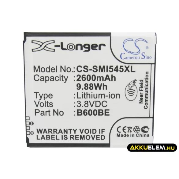 Utángyártott Samsung mobil Li-ion akkumulátor 3.8V 2600mAh B600BE, B600BU Támogatás NFC-vel. X-Hosszabb - CameronSino
