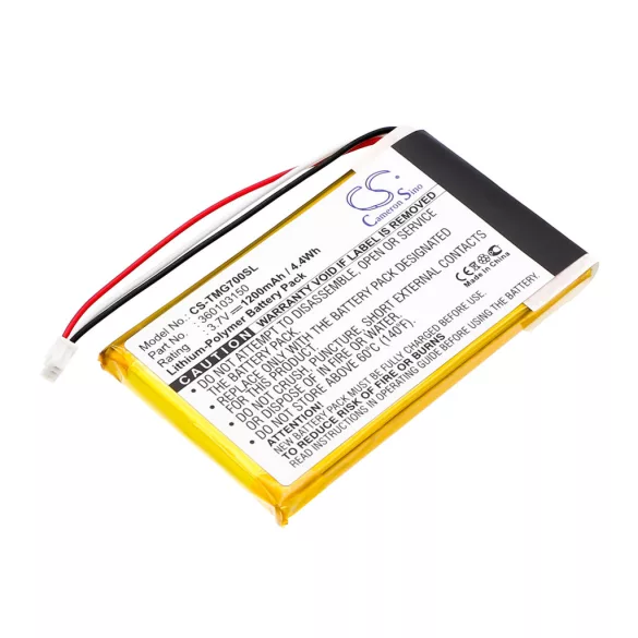 Utángyártott TomTom GPS Li-Polymer akkumulátor 3.7V 1200mAh 360103150 - CameronSino