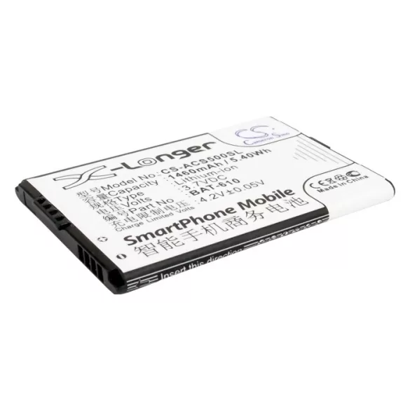 Utángyártott Acer mobil Li-ion akkumulátor 3.7V 1460mAh BAT-610, BT.0010S.006 - CameronSino
