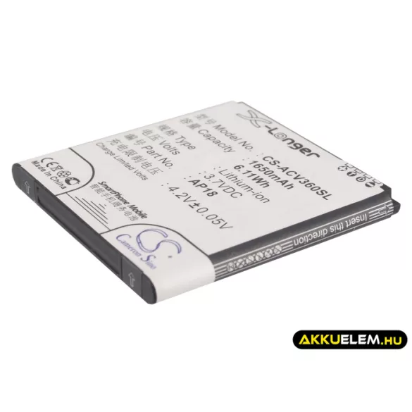 Utángyártott Acer mobil Li-ion akkumulátor 3.7V 1650mAh AP18 - CameronSino