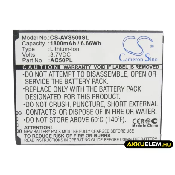 Utángyártott Archos mobil Li-ion akkumulátor 3.7V 1800mAh AC50PL - CameronSino