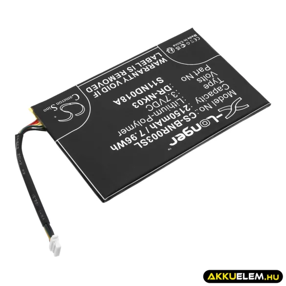 Utángyártott Barnes & Noble E-könyv Li-Polymer akkumulátor 3.7V 2150mAh DR-NK03, MLP305787 - CameronSino