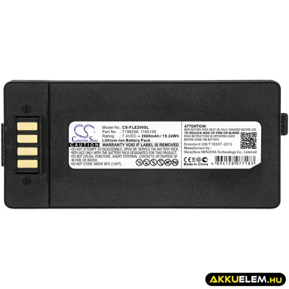 Utángyártott Flir Hőkamera Li-ion akkumulátor 7.4V 2600mAh T198258, 1195106 - CameronSino