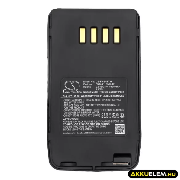 Utángyártott Vertex Standard adó-vevő rádió Ni-MH akkumulátor 9.6V 1000mAh FNB-41, FNB-42 - CameronSino