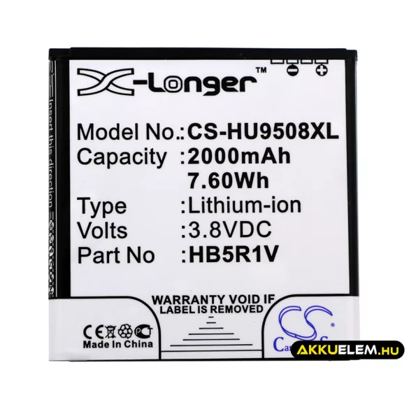 Utángyártott Huawei mobil Li-ion akkumulátor 3.8V 2000mAh HB5R1V - CameronSino