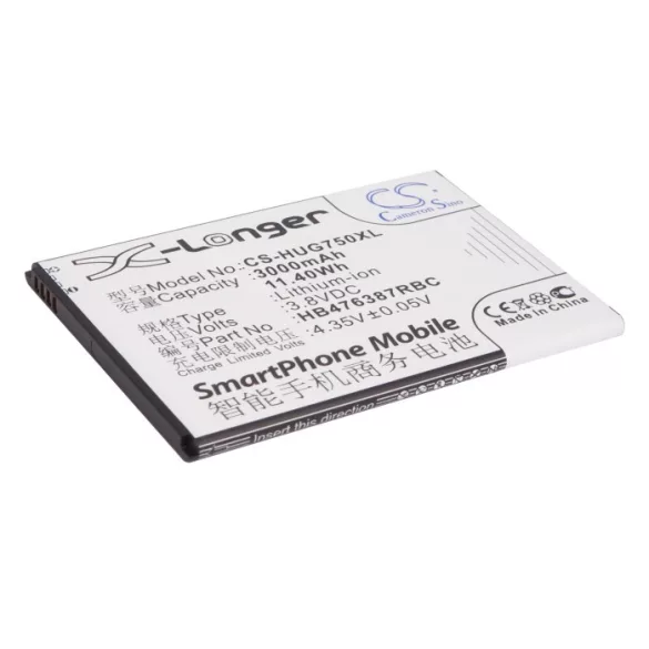 Utángyártott Huawei mobil Li-ion akkumulátor 3.8V 3000mAh HB476387RBC - CameronSino