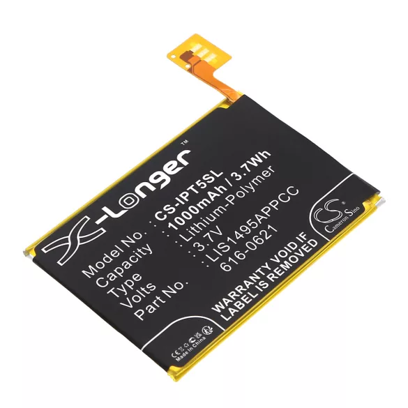 Utángyártott Apple Médialejátszó Li-Polymer akkumulátor 3.7V 1000mAh 616-0621, LIS1495APPCC - CameronSino