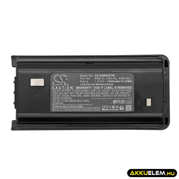 Utángyártott Kenwood adó-vevő rádió Li-ion akkumulátor 7.4V 1800mAh KNB-45, KNB-45L - CameronSino