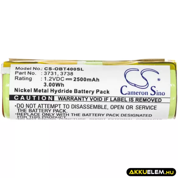 Utángyártott Oral-B Fogkefe Ni-MH akkumulátor 1.2V 2500mAh 3731, 3738 - CameronSino