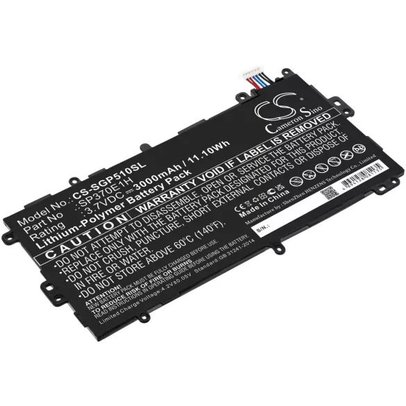 Utángyártott Samsung Tablet Li-Polymer akkumulátor 3.7V 3000mAh SP3770E1H - CameronSino