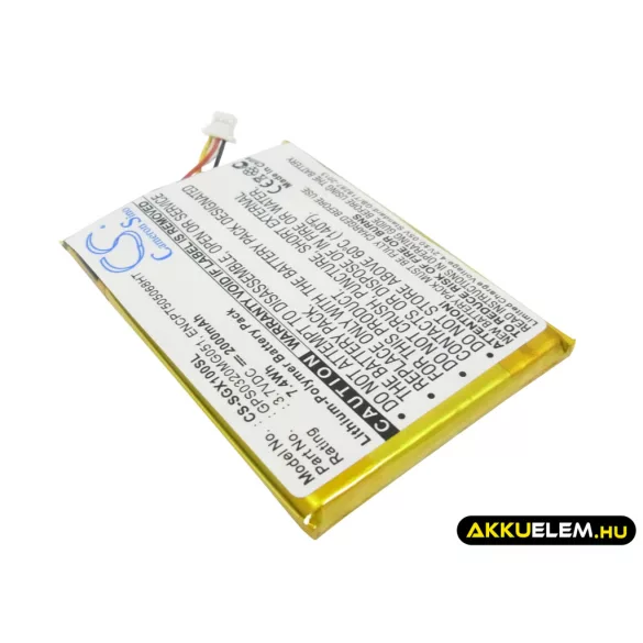 Utángyártott SkyGolf GPS Li-Polymer akkumulátor 3.7V 2000mAh GPS0320MG051, ENCPT505068HT - CameronSino