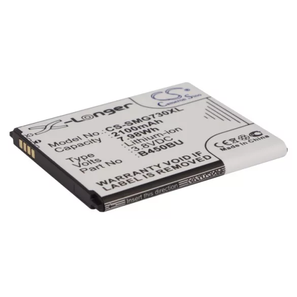 Utángyártott Samsung mobil Li-ion akkumulátor 3.8V 2100mAh B450BU, B450BC - CameronSino