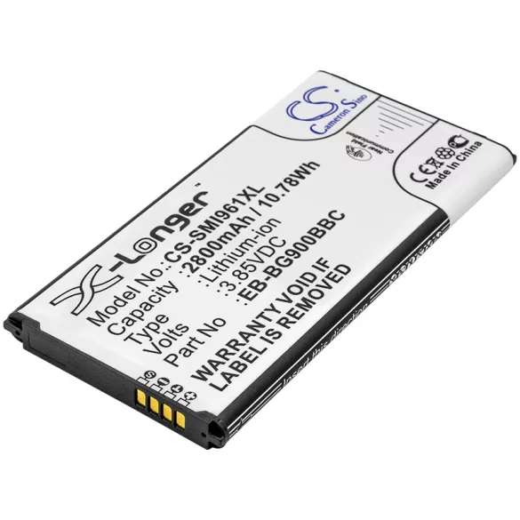 Utángyártott Samsung mobil Li-ion akkumulátor 3.85V 2800mAh EB-BG900BBC, EB-BG900BBE - CameronSino