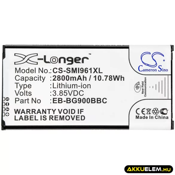 Utángyártott Samsung mobil Li-ion akkumulátor 3.85V 2800mAh EB-BG900BBC, EB-BG900BBE - CameronSino