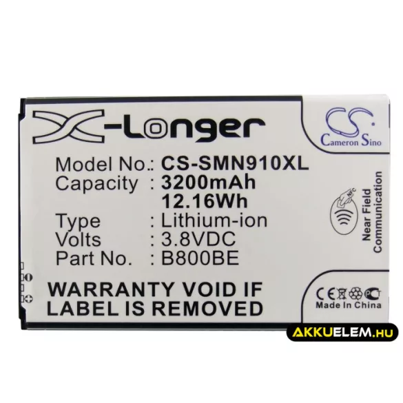 Utángyártott Samsung mobil Li-ion akkumulátor 3.8V 3200mAh B800BE, B800BU X-Longer, NFC támogatás - CameronSino