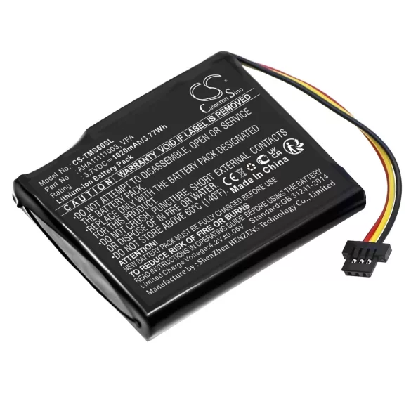 Utángyártott TomTom GPS Li-ion akkumulátor 3.7V 1020mAh VFA, AHA11111003 - CameronSino