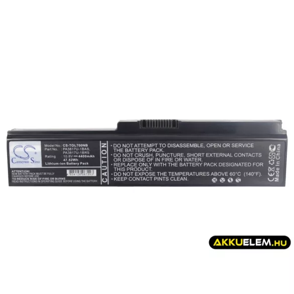 Utángyártott Toshiba laptop Li-ion akkumulátor 10.8V 4400mAh PA3817U-1BAS, PA3817U-1BRS - CameronSino