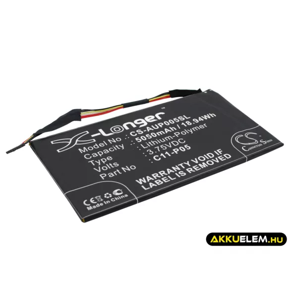 Utángyártott Asus Tablet Li-Polymer akkumulátor 3.75V 5050mAh C11-P05 - CameronSino