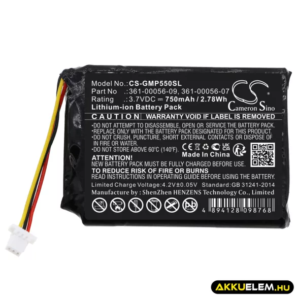 Utángyártott Garmin Kutyanyakörv Li-ion akkumulátor 3.7V 750mAh 361-00056-07, 361-00056-09 - CameronSino