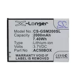 Utángyártott GSmart mobil Li-ion akkumulátor 3.7V 2000mAh AC50BOX - CameronSino
