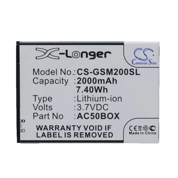 Utángyártott GSmart mobil Li-ion akkumulátor 3.7V 2000mAh AC50BOX - CameronSino