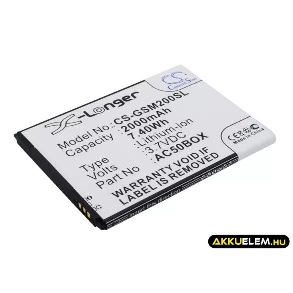 Utángyártott GSmart mobil Li-ion akkumulátor 3.7V 2000mAh AC50BOX - CameronSino
