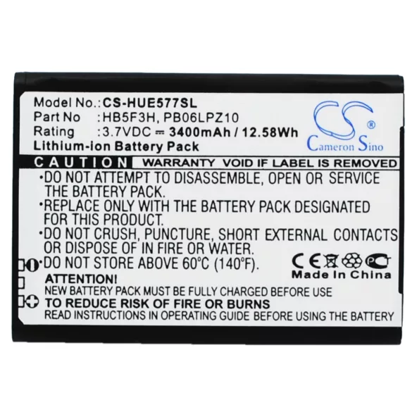 Utángyártott Huawei Hotspot Li-ion akkumulátor 3.7V 3400mAh HB5F3H, PB06LPZ10 - CameronSino