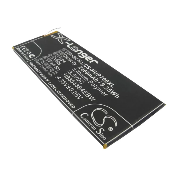 Utángyártott Huawei mobil Li-Polymer akkumulátor 3.8V 2460mAh HB3543B4EBW - CameronSino