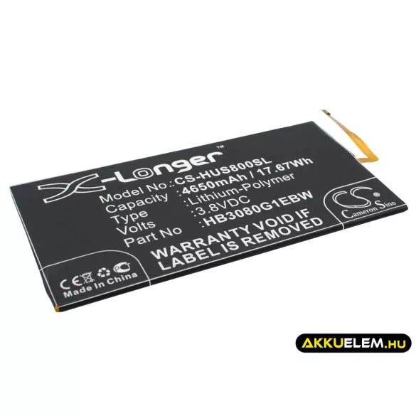 Utángyártott Huawei Tablet Li-Polymer akkumulátor 3.8V 4650mAh HB3080G1EBW, HB3080G1EBC - CameronSino
