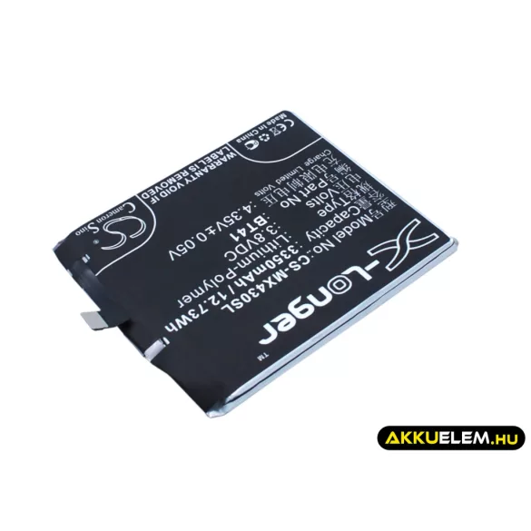 Utángyártott MeiZu mobil Li-Polymer akkumulátor 3.8V 3350mAh BT41, N0004720 - CameronSino