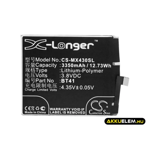Utángyártott MeiZu mobil Li-Polymer akkumulátor 3.8V 3350mAh BT41, N0004720 - CameronSino