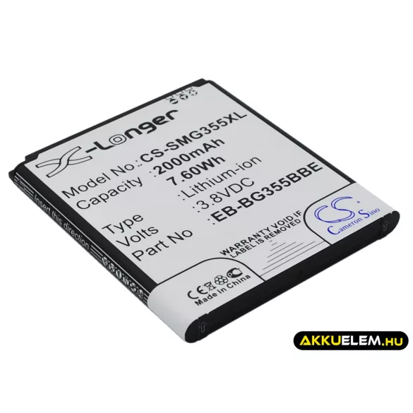 Utángyártott Samsung mobil Li-ion akkumulátor 3.8V 2000mAh EB-BG355BBE - CameronSino