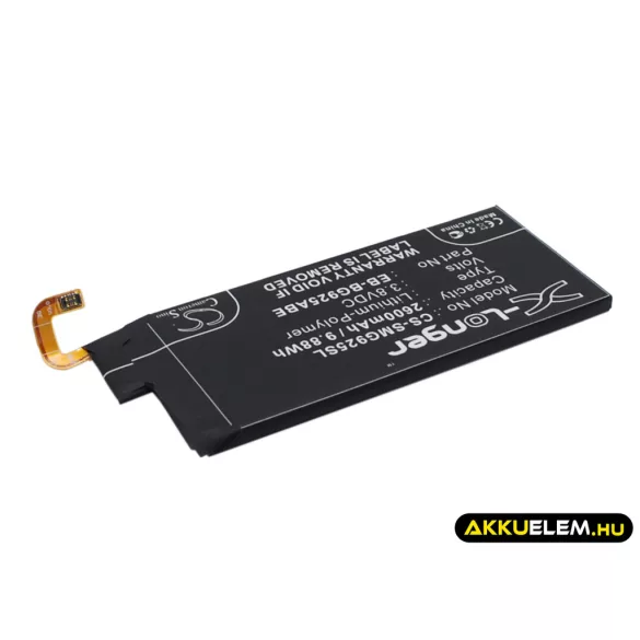Utángyártott Samsung mobil Li-Polymer akkumulátor 3.8V 2600mAh EB-BG925ABE, GH43-04420A - CameronSino
