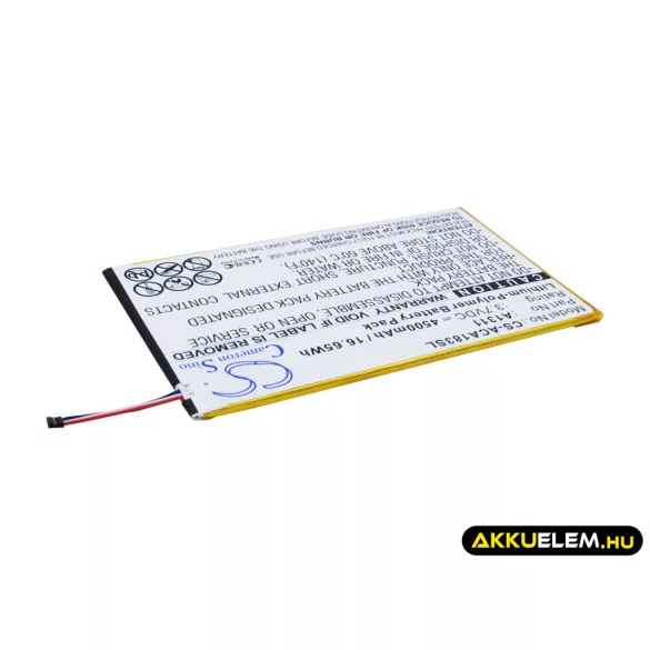 Utángyártott Acer Tablet Li-Polymer akkumulátor 3.7V 4500mAh A1311, KT.0010M.004 - CameronSino