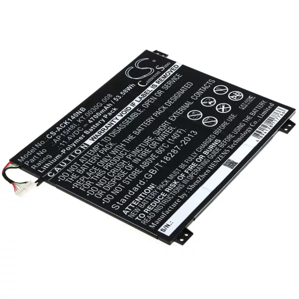 Utángyártott Acer laptop Li-Polymer akkumulátor 11.4V 4700mAh AP15H8I, KT.0030G.008 - CameronSino