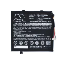   Utángyártott Acer Tablet Li-Polymer akkumulátor 3.8V 5900mAh AP14A8M, KT.0020G.004 - CameronSino