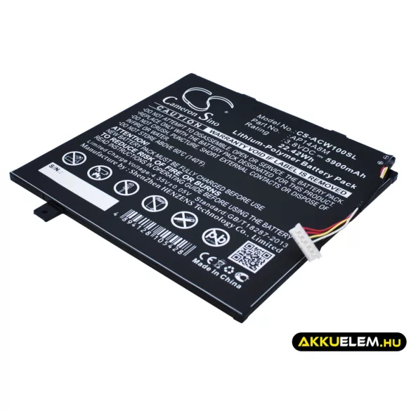 Utángyártott Acer Tablet Li-Polymer akkumulátor 3.8V 5900mAh AP14A8M, KT.0020G.004 - CameronSino