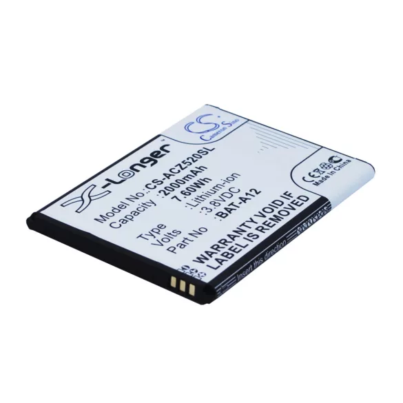 Utángyártott Acer mobil Li-ion akkumulátor 3.8V 2000mAh BAT-A12, BAT-A12(1ICP4/51/65) - CameronSino