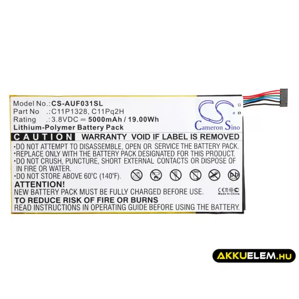 Utángyártott Asus Tablet Li-Polymer akkumulátor 3.8V 5000mAh C11P1328, C11Pq2H - CameronSino