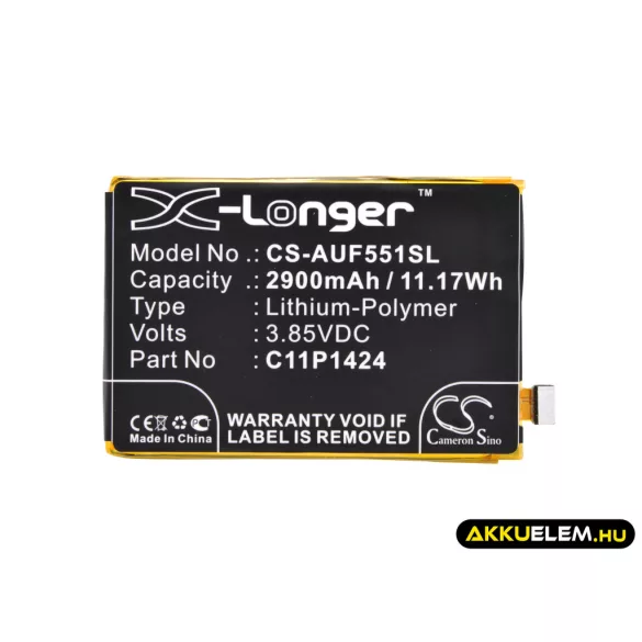 Utángyártott Asus mobil Li-Polymer akkumulátor 3.85V 2900mAh C11P1424, C11P1423 - CameronSino