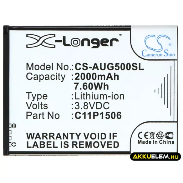Utángyártott Asus mobil Li-ion akkumulátor 3.8V 2000mAh C11P1506 - CameronSino