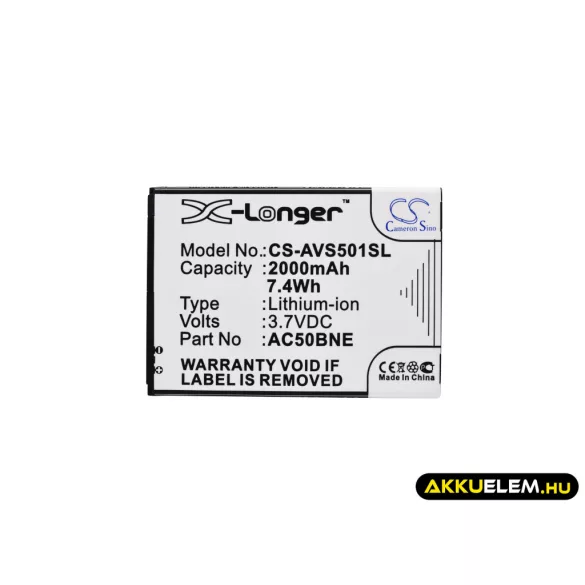 Utángyártott Archos mobil Li-ion akkumulátor 3.7V 2000mAh AC50BNE, AC50BNE 1ICP5/56/78 - CameronSino