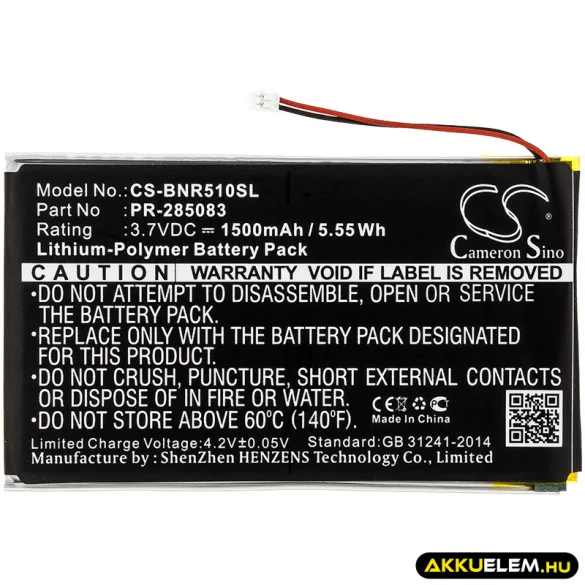 Utángyártott Tolino E-könyv Li-Polymer akkumulátor 3.7V 1500mAh - CameronSino