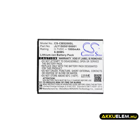 Utángyártott Cubot mobil Li-ion akkumulátor 3.7V 1800mAh JLY15050100001 - CameronSino