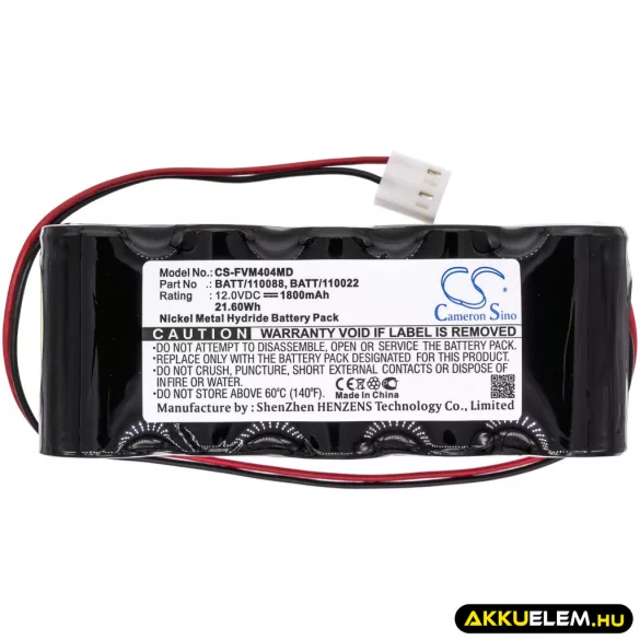 Utángyártott Fresenius Orvosi Ni-MH akkumulátor 12V 1800mAh 120088-1, BATT/110088 - CameronSino